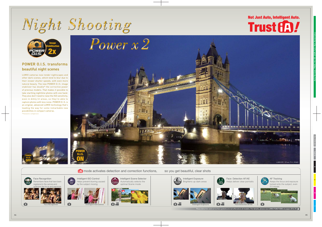 Night snooung, Not just auto, intelligent auto, Power o.i.s. transforms beautiful night scenes | Panasonic DMC-LS85 User Manual | Page 3 / 24