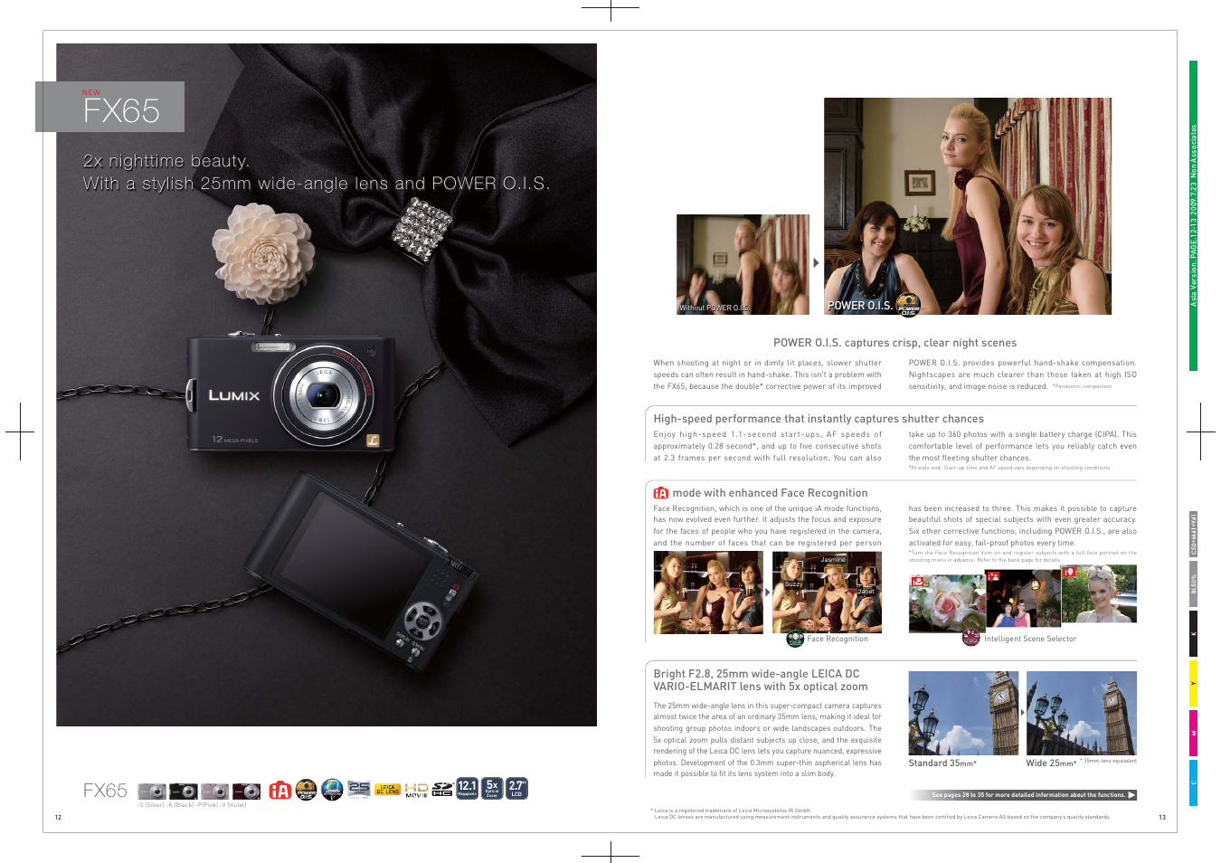 Power o.i.s. captures crisp, clear night scenes, M mode with enhanced face recognition, Fx65 | Lumix | Panasonic DMC-LS85 User Manual | Page 7 / 24