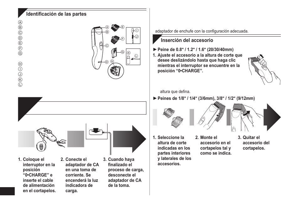 Carga | Panasonic ERCA35 User Manual | Page 16 / 20