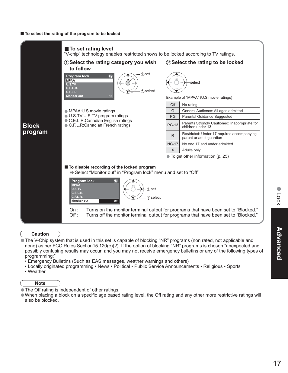 Advanced | Panasonic TC-23LX60 User Manual | Page 17 / 67