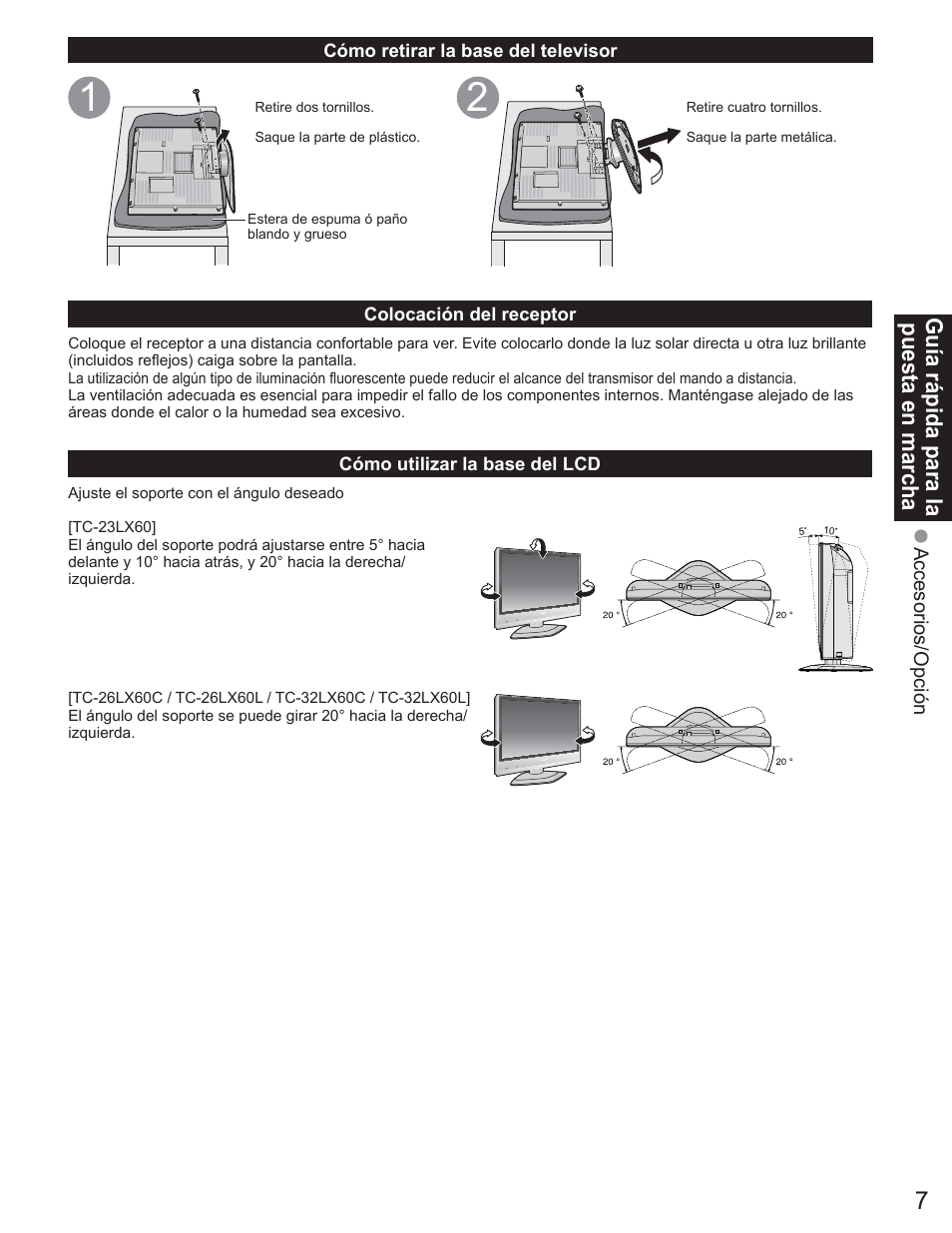 Guía rápida para la puesta en marcha | Panasonic TC-23LX60 User Manual | Page 43 / 67