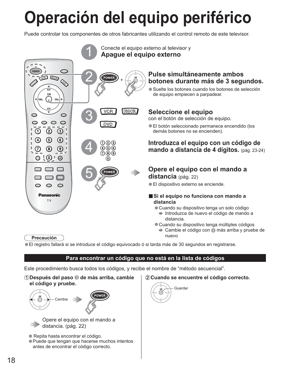 Operación del equipo periférico | Panasonic TC-23LX60 User Manual | Page 54 / 67