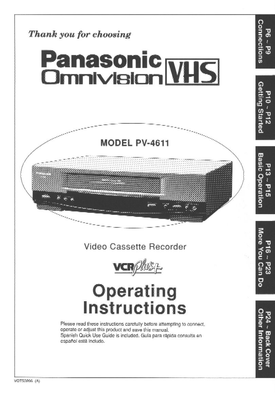 Panasonic PV-4611 User Manual | 28 pages