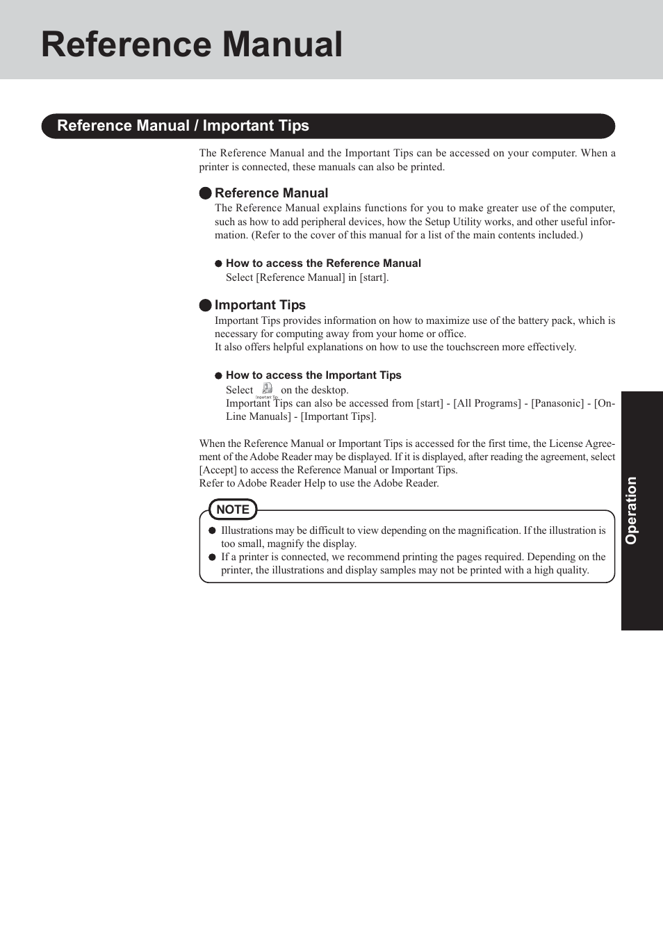 Reference manual | Panasonic CF-73 User Manual | Page 19 / 44