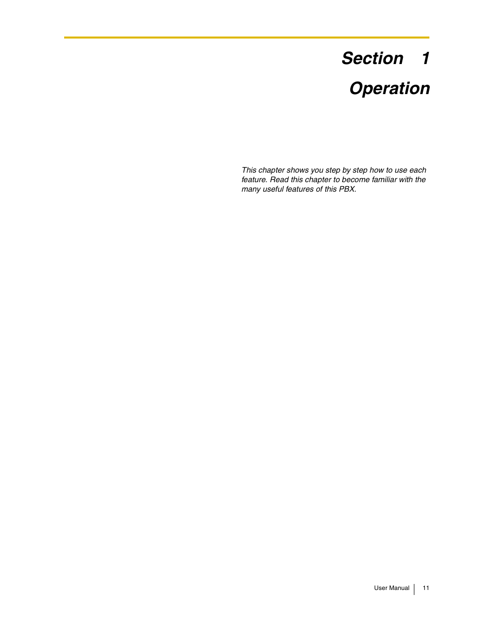 Operation | Panasonic KX-TAW848 User Manual | Page 11 / 144