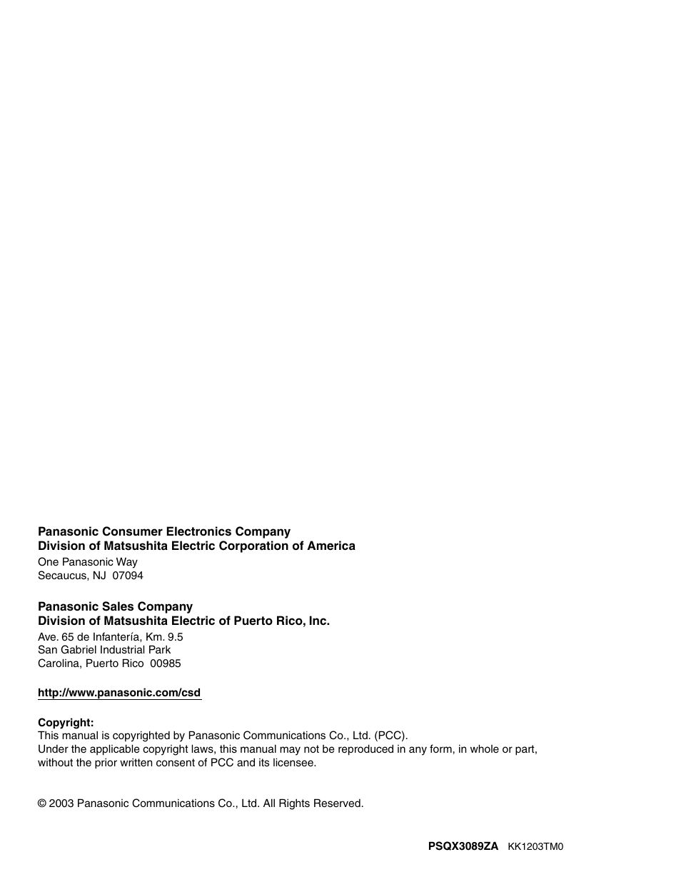 Panasonic KX-TAW848 User Manual | Page 144 / 144