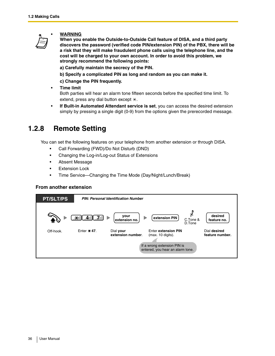 8 remote setting | Panasonic KX-TAW848 User Manual | Page 36 / 144