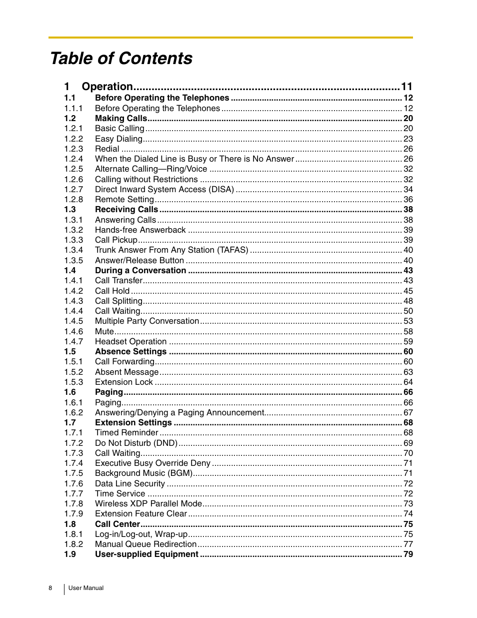 Panasonic KX-TAW848 User Manual | Page 8 / 144