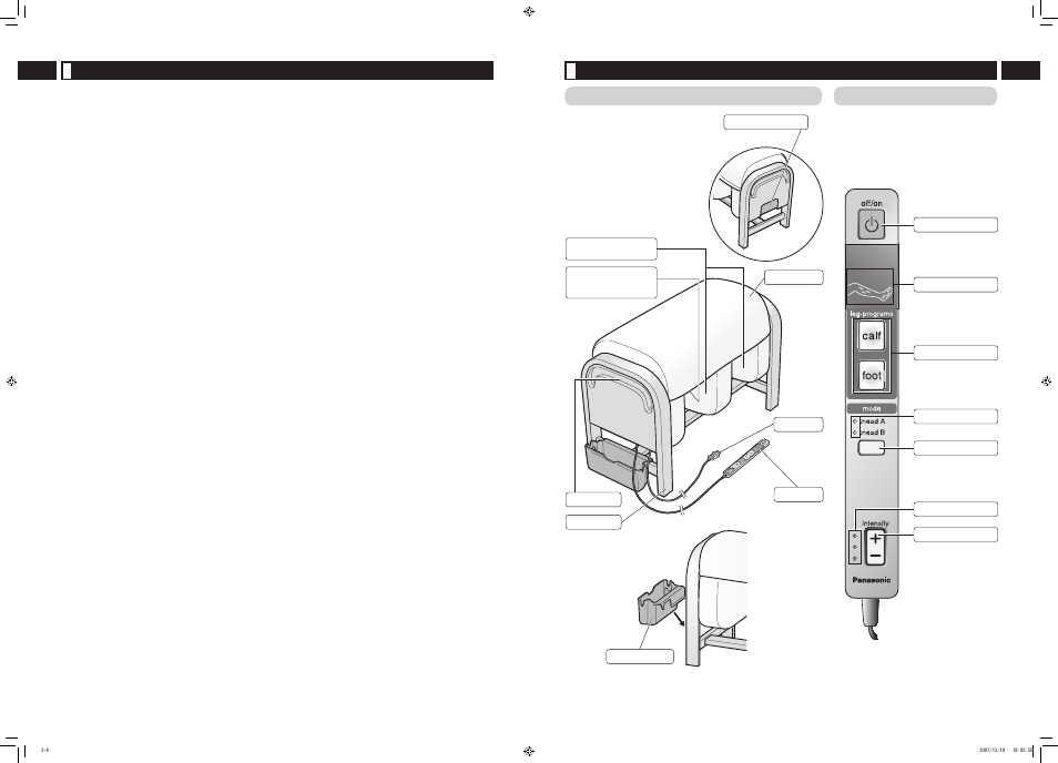 Operating precautions, Part names and functions | Panasonic EP30102 User Manual | Page 4 / 12