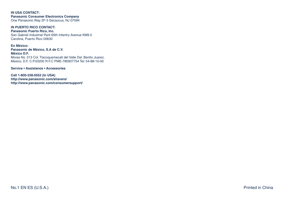 Panasonic ER2405 User Manual | Page 16 / 16