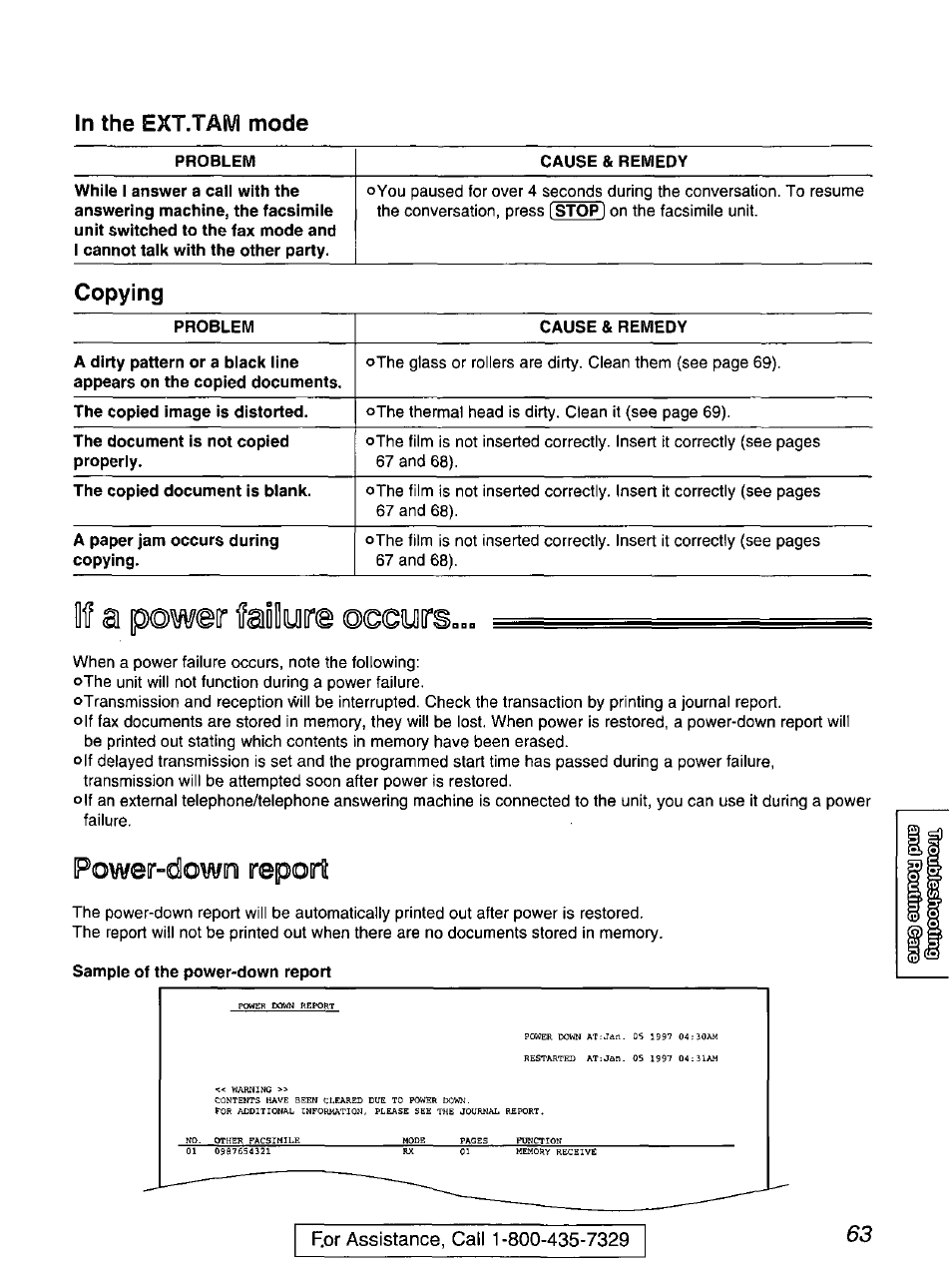 Copying, I a power ifasdyire ©ooyiri | Panasonic KX-FP200 User Manual | Page 63 / 80