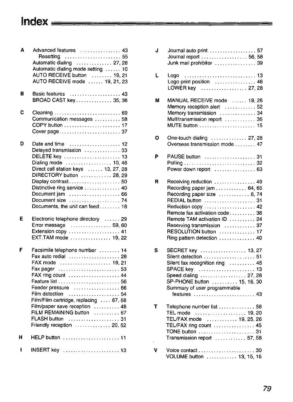 Panasonic KX-FP200 User Manual | Page 79 / 80