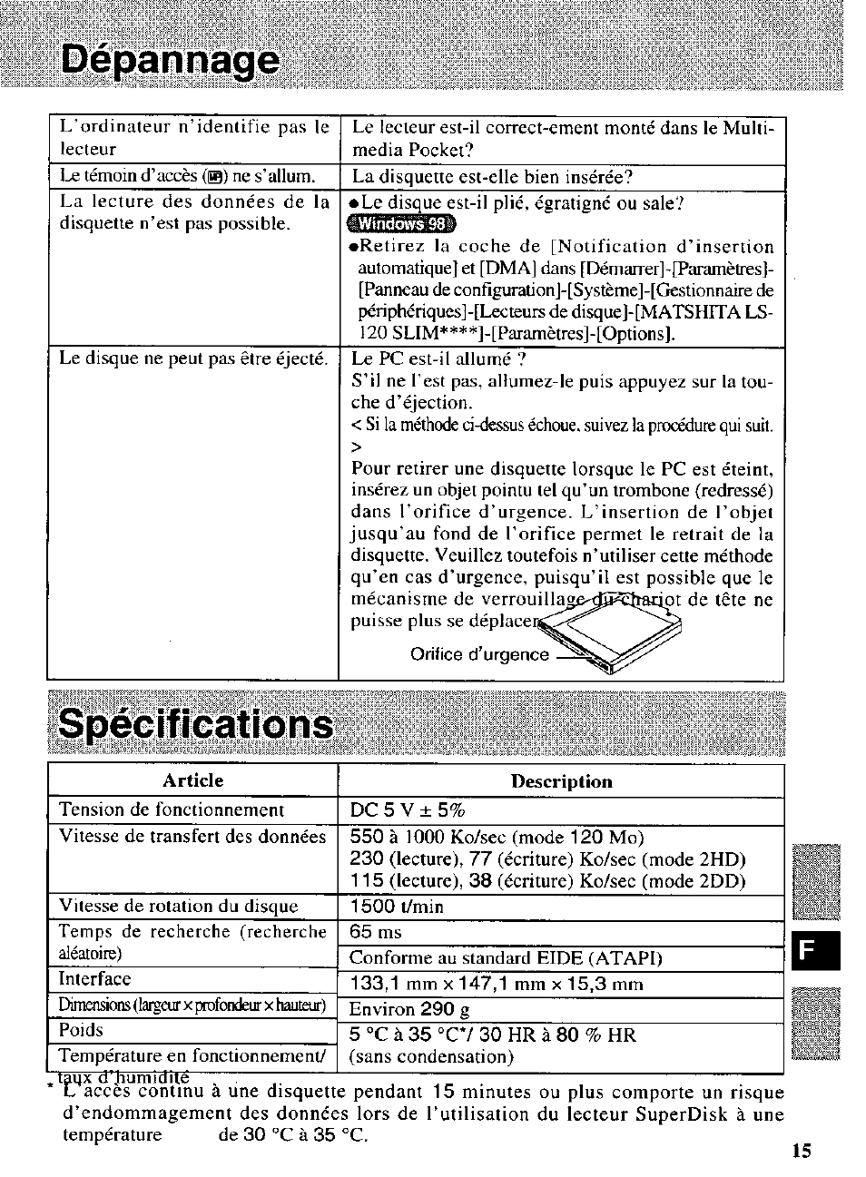 Panasonic CF-VFS721 User Manual | Page 15 / 16