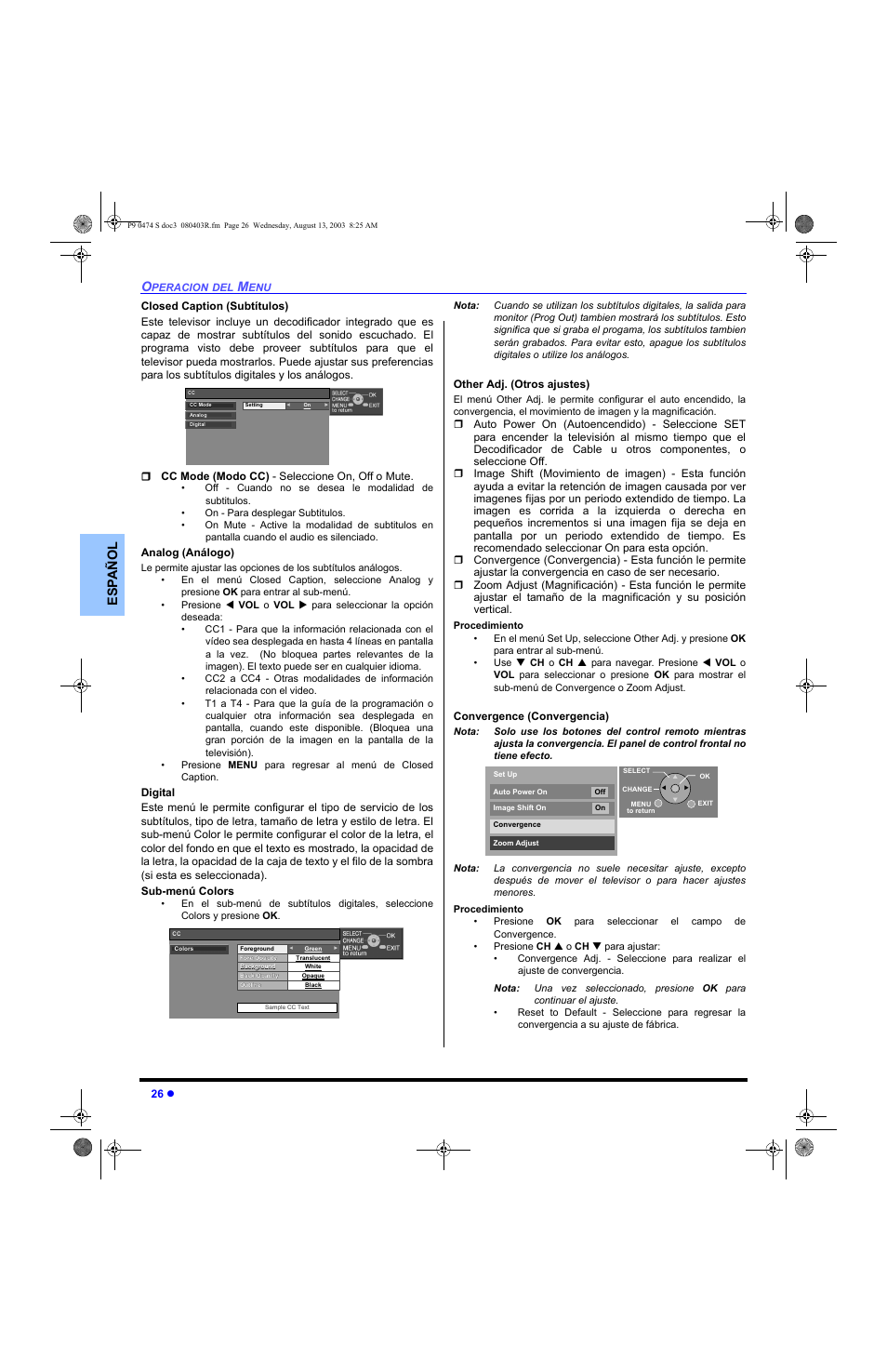 Es p añol | Panasonic PT-53WXD63 User Manual | Page 64 / 88