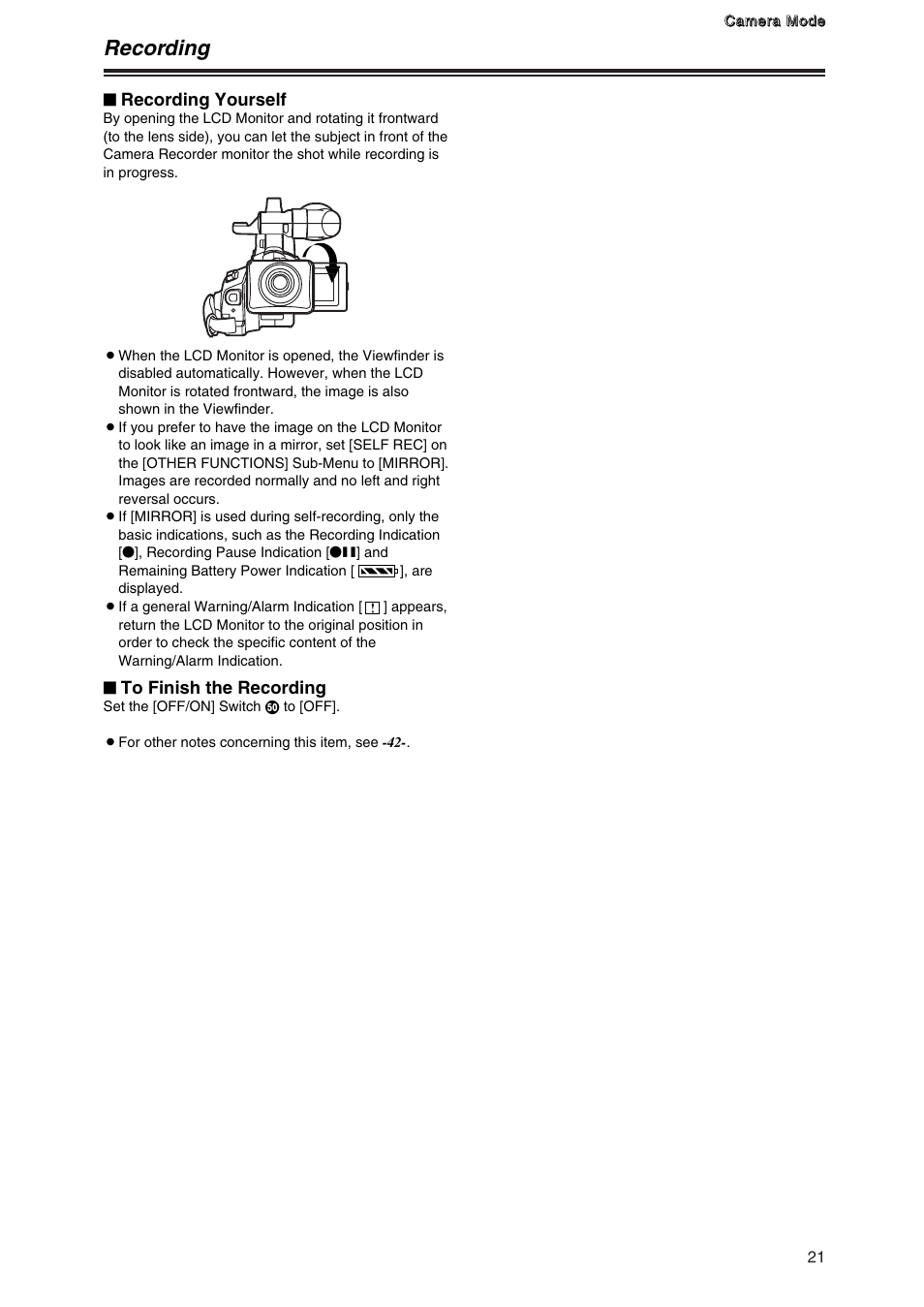 Recording, Recording yourself | Panasonic AG-DVG7P User Manual | Page 21 / 54