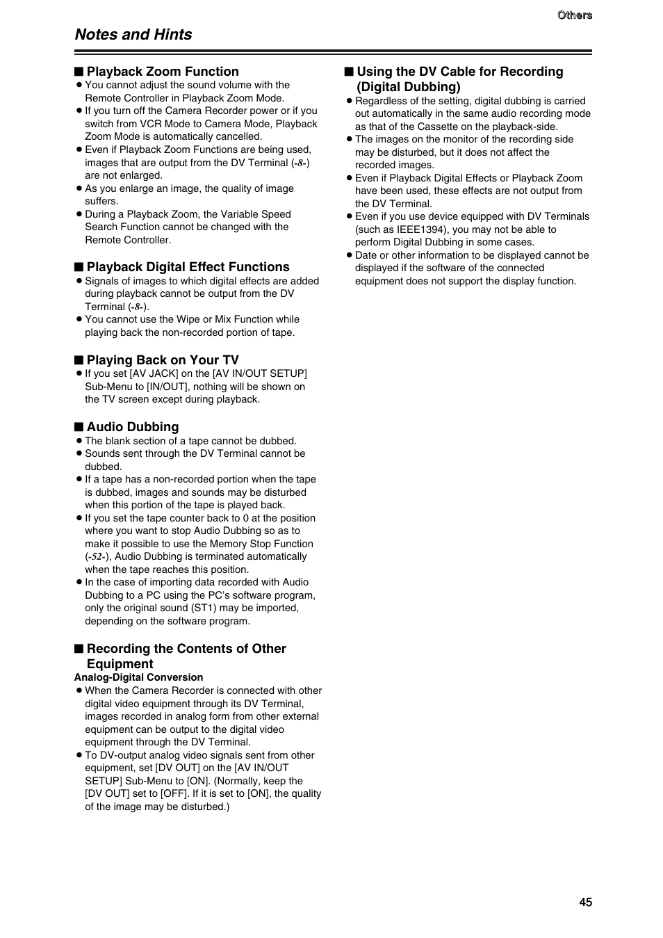 Panasonic AG-DVG7P User Manual | Page 45 / 54