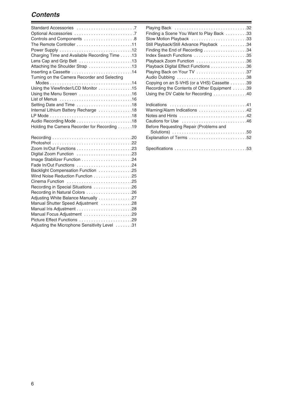 Panasonic AG-DVG7P User Manual | Page 6 / 54