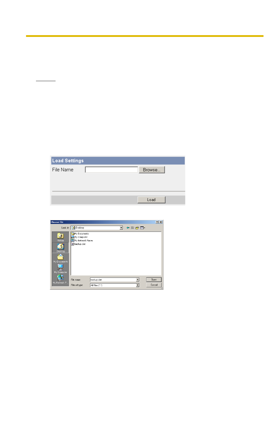 5 loading settings from a configuration file, Ge 80) | Panasonic BL-C10 User Manual | Page 80 / 110