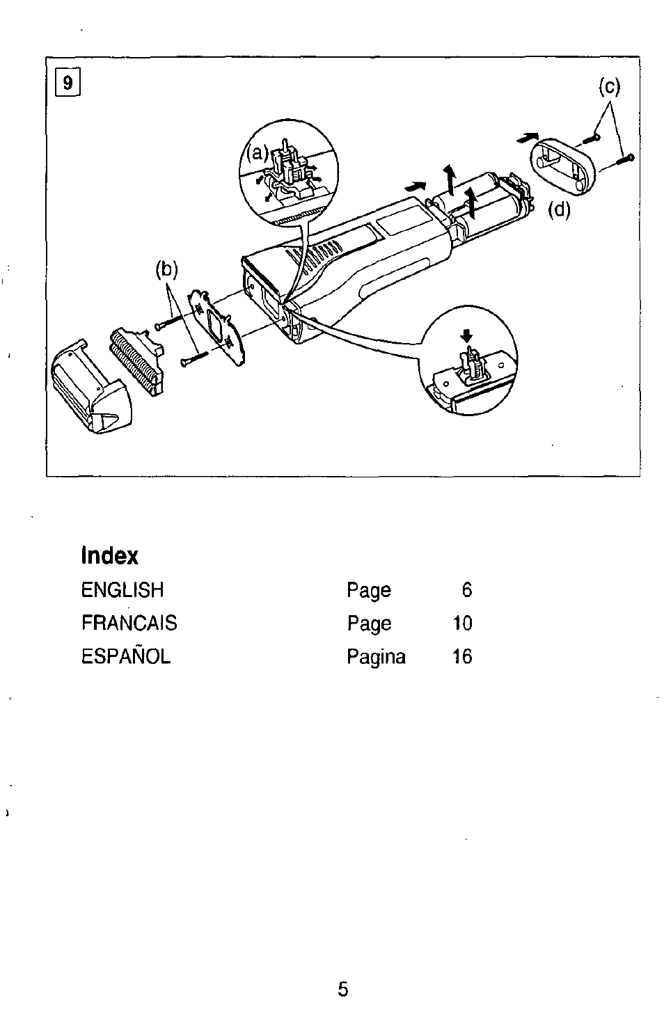 Index | Panasonic ES7003 User Manual | Page 5 / 24