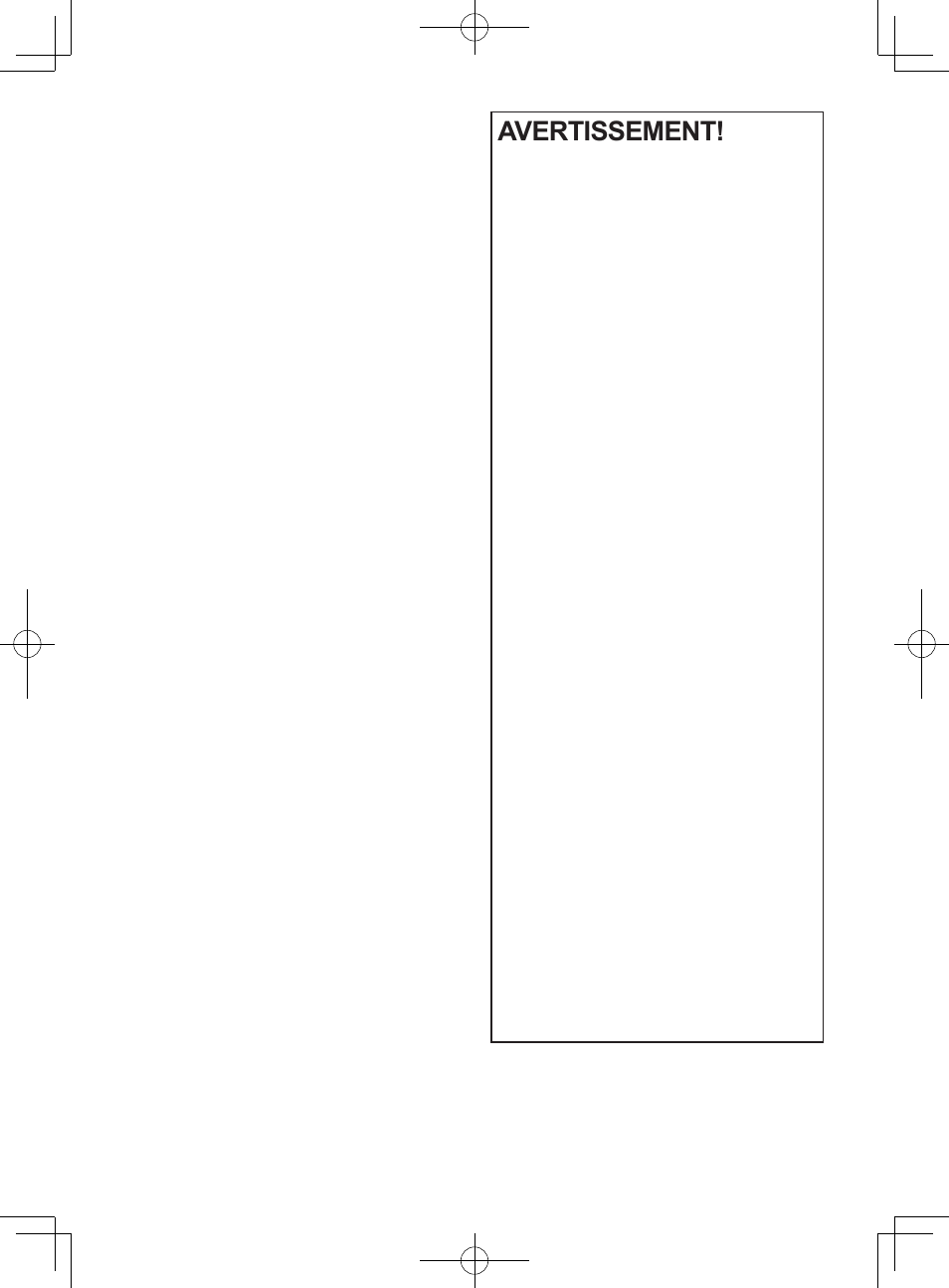 Avertissement | Panasonic EY7840 User Manual | Page 22 / 48