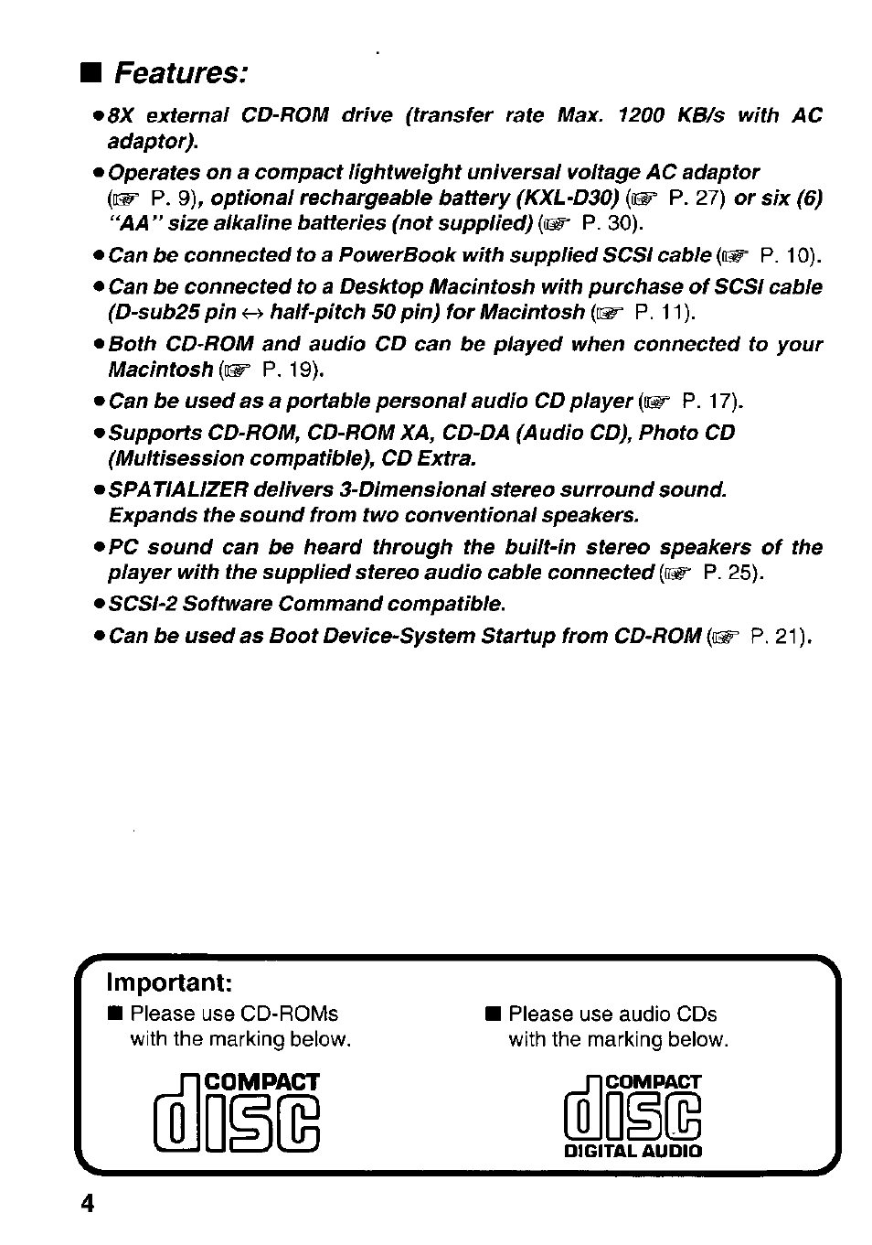 Features, Important, Oldge | Panasonic KXL-783M User Manual | Page 4 / 44
