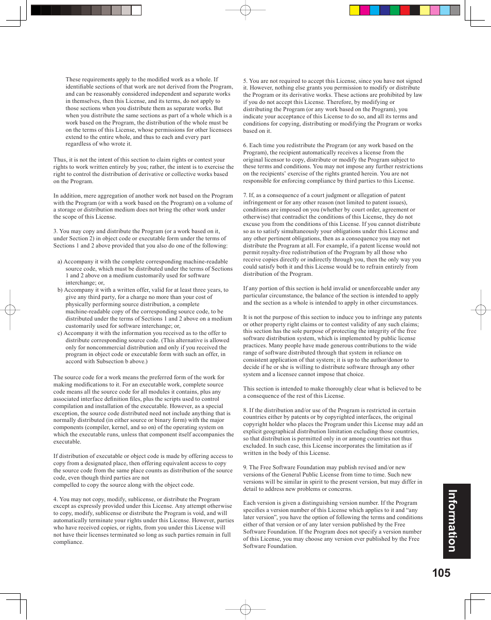 105 information | Panasonic PT 60LCX64 User Manual | Page 105 / 112