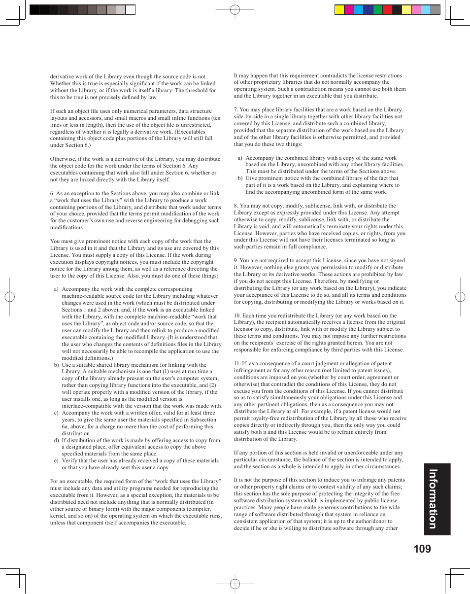 109 information | Panasonic PT 60LCX64 User Manual | Page 109 / 112