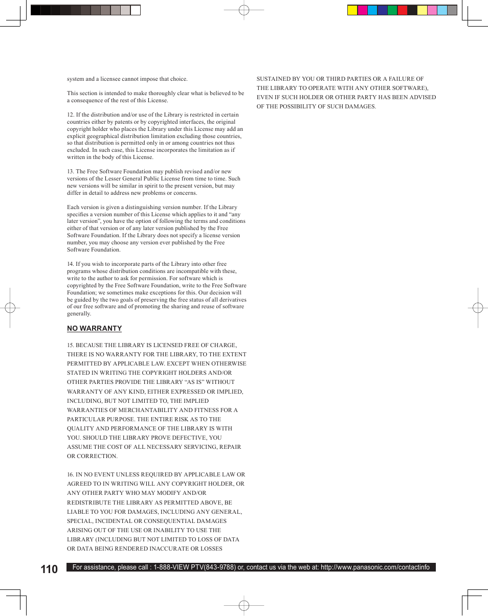 Panasonic PT 60LCX64 User Manual | Page 110 / 112
