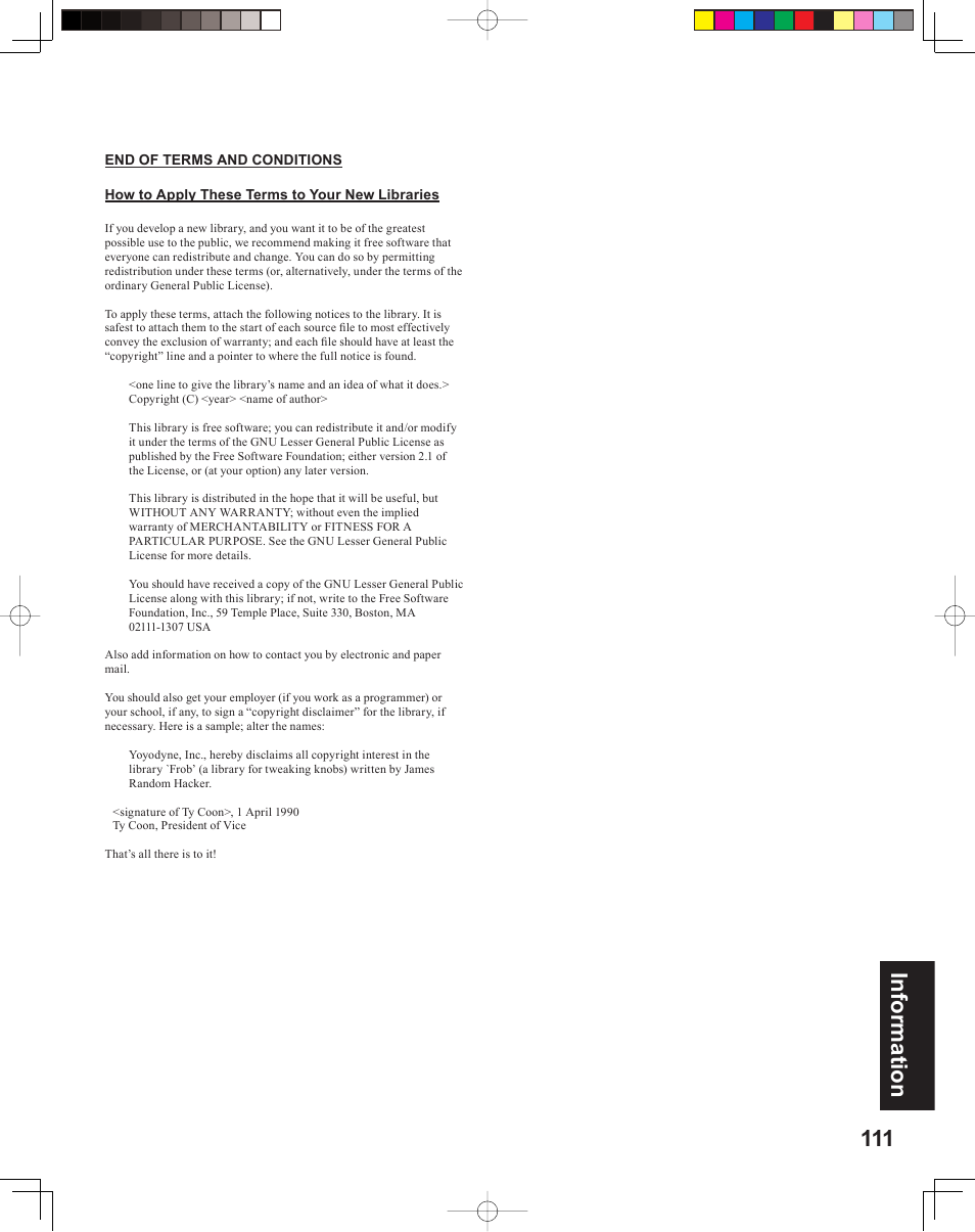 111 information | Panasonic PT 60LCX64 User Manual | Page 111 / 112