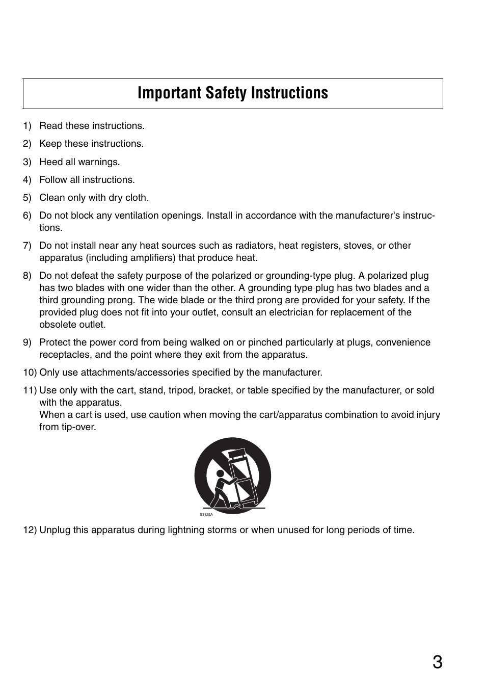 Important safety instructions | Panasonic SD WV-NW484S User Manual | Page 3 / 50