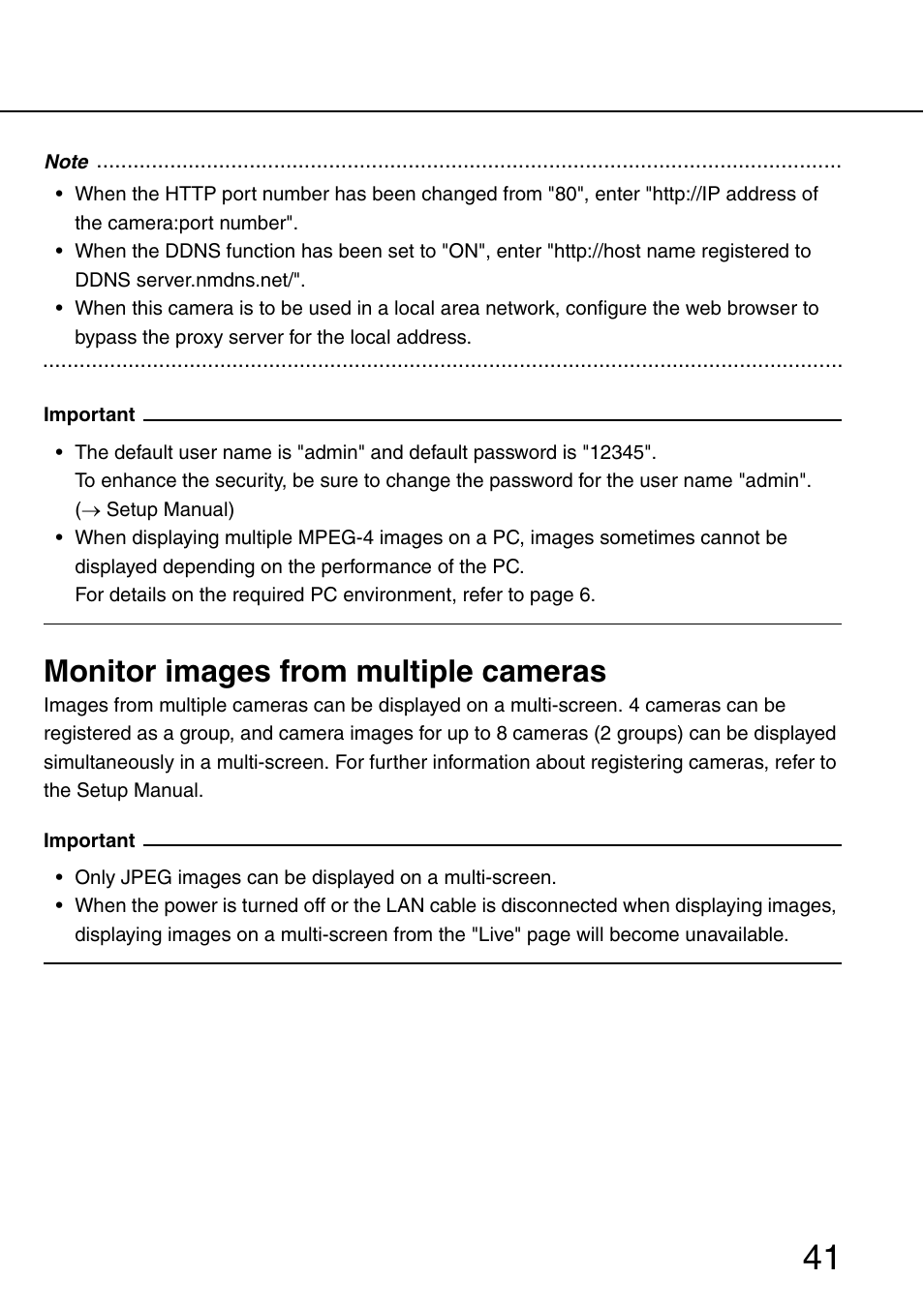 Monitor images from multiple cameras | Panasonic SD WV-NW484S User Manual | Page 41 / 50