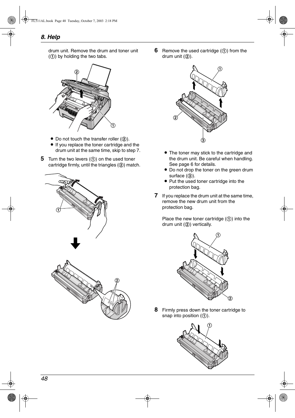 Help 48 | Panasonic KX-FL511AL User Manual | Page 50 / 66