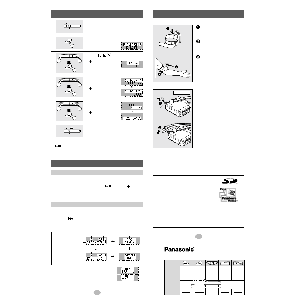 Adjusting and changing the display, Setting the clock, Using the supplied accessories | Panasonic SV-SD80 User Manual | Page 5 / 9