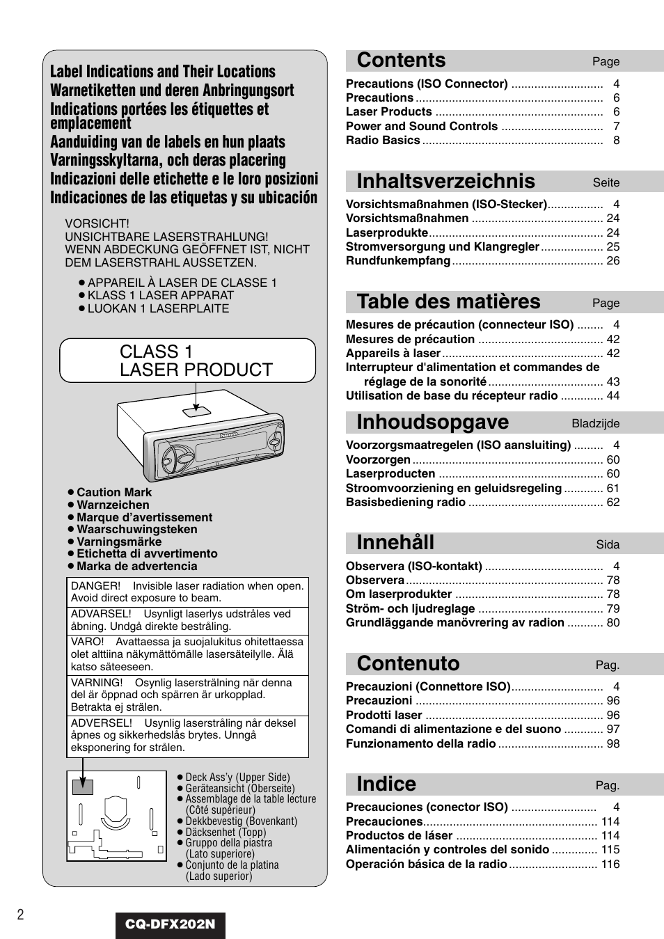 Panasonic CQ-DFX202N User Manual | Page 2 / 24