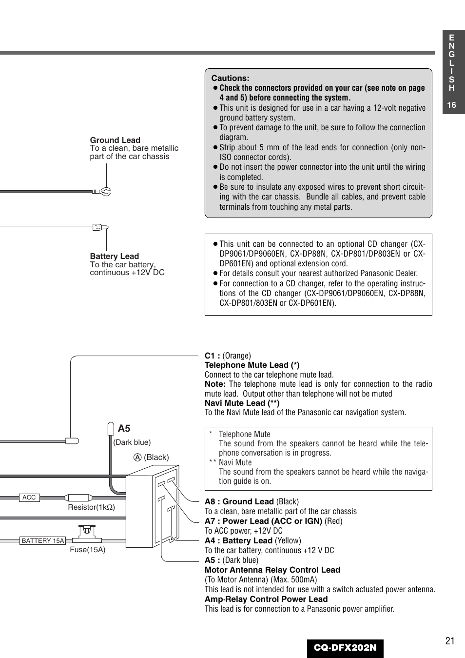 Panasonic CQ-DFX202N User Manual | Page 21 / 24