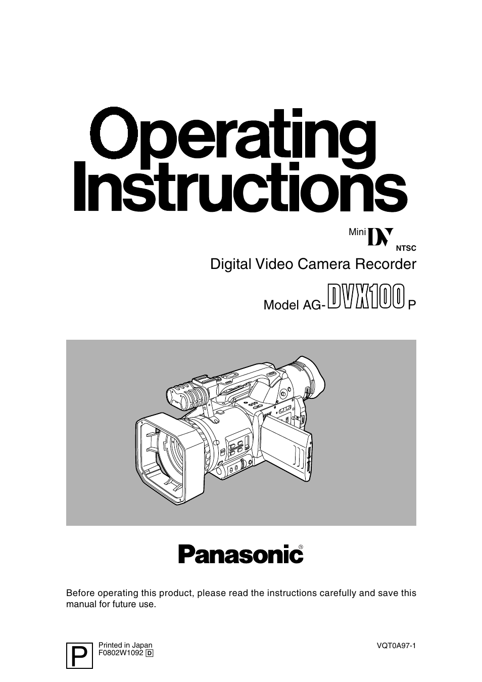 Panasonic AG-DVX100 P User Manual | 68 pages