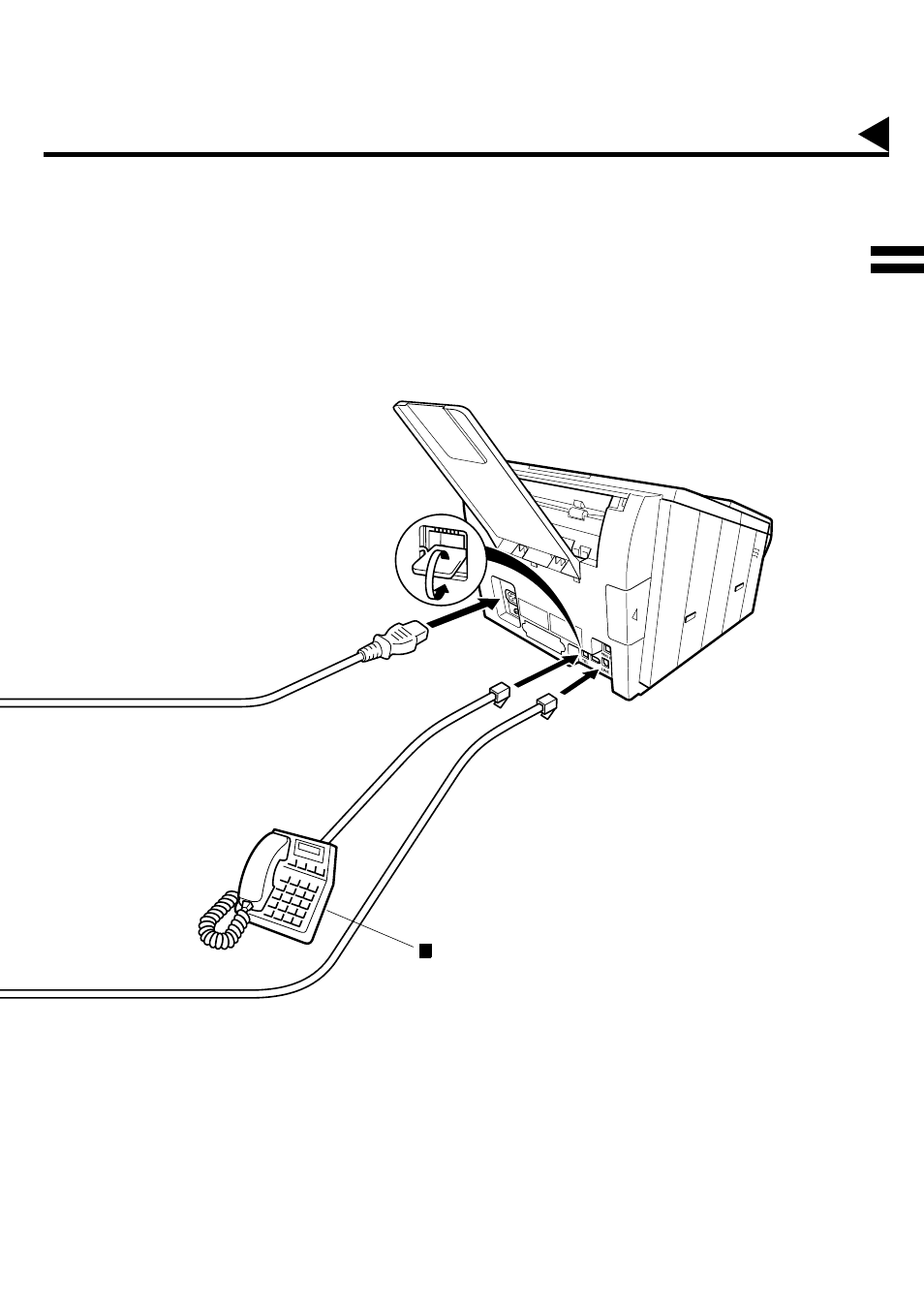 Connecting the telephone line cable and power cord | Panasonic UF-585/595 User Manual | Page 25 / 176