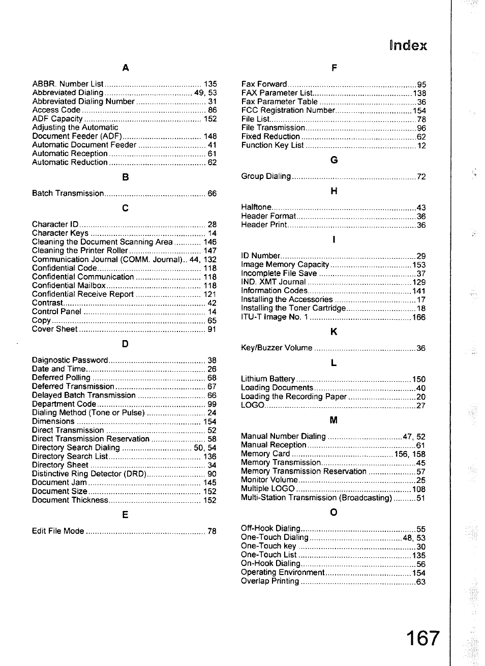 Panasonic 990 User Manual | Page 167 / 170