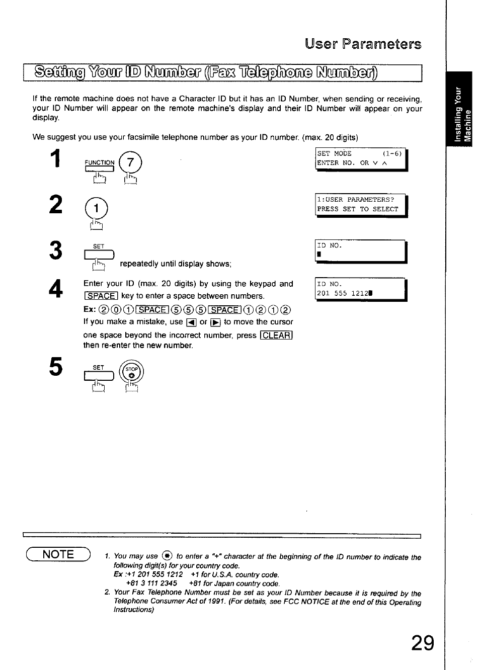 Repeatedly until display shows, I space i key to enter a space between numbers, G3laid(s] oe) | Panasonic 990 User Manual | Page 29 / 170
