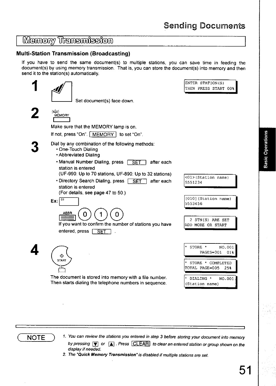 Sending documents | Panasonic 990 User Manual | Page 51 / 170