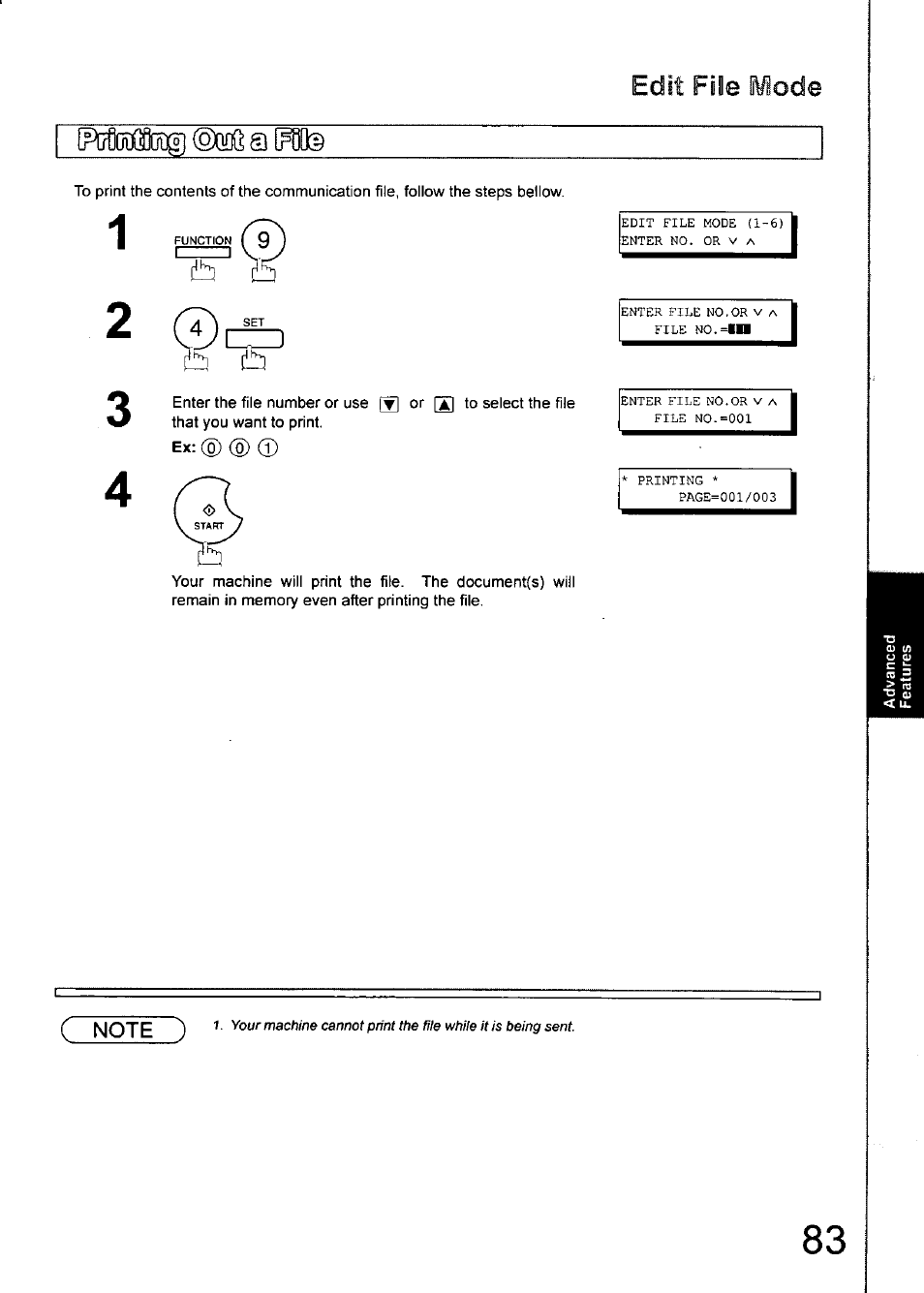 S a pbte, Edit file mode | Panasonic 990 User Manual | Page 83 / 170