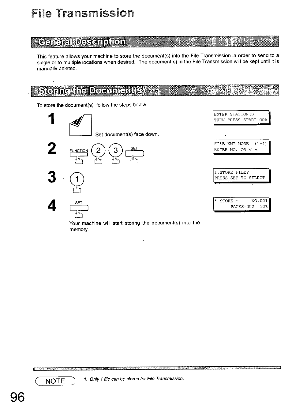 C note ), File, Transmission | Cumen | Panasonic 990 User Manual | Page 96 / 170