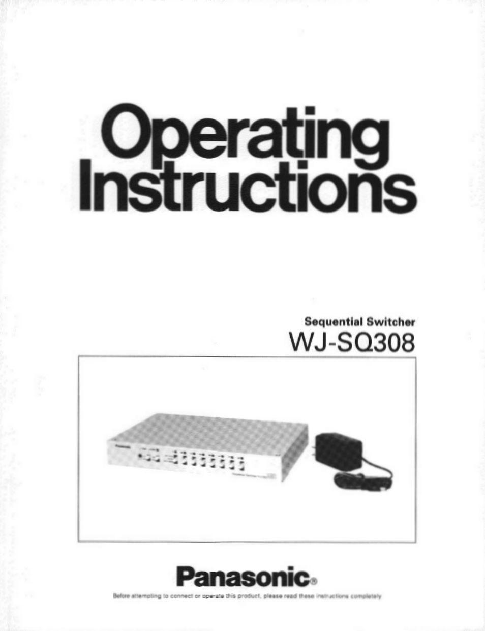 Panasonic WJ-SQ308 User Manual | 14 pages
