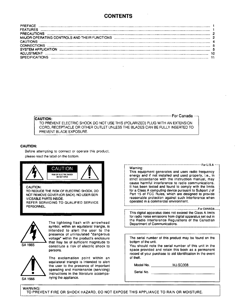 Panasonic WJ-SQ308 User Manual | Page 2 / 14