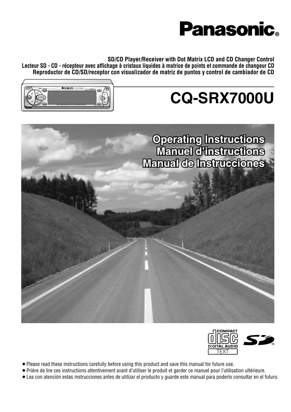 Panasonic CQ-SRX7000U User Manual | 54 pages