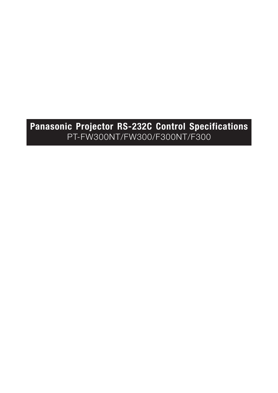 Panasonic RS-232C User Manual | 49 pages