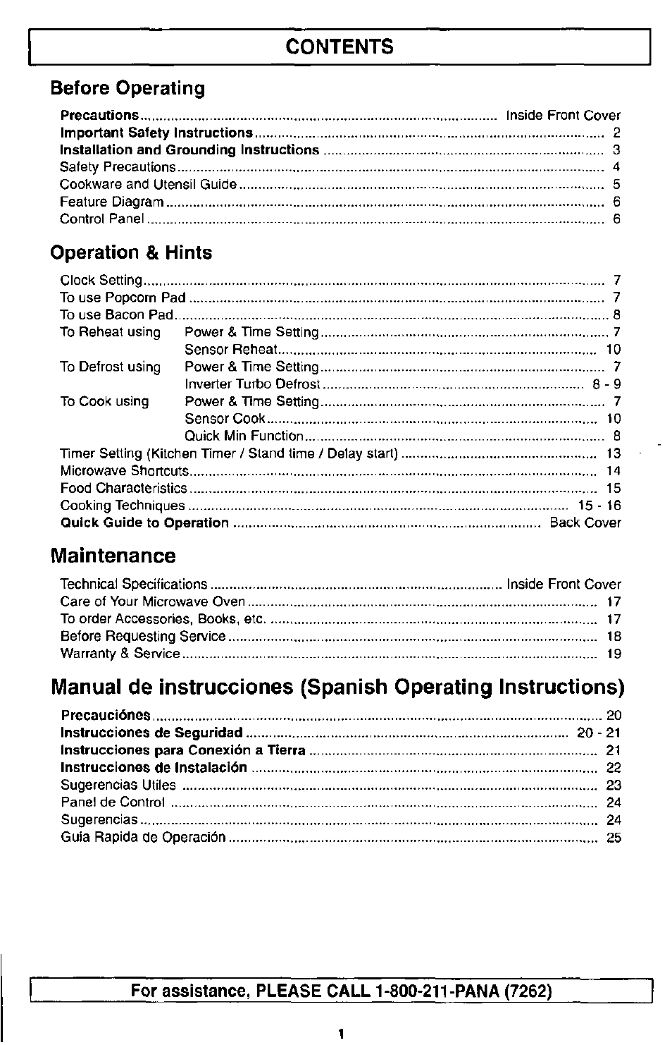 Panasonic MICROWACE OVEN NN-S560 User Manual | Page 3 / 28