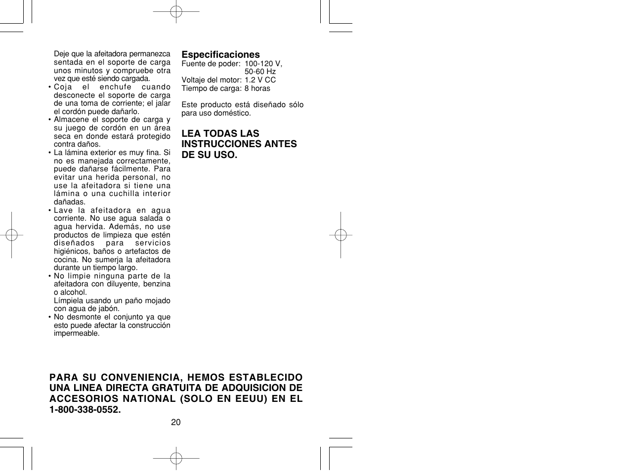 Panasonic ES2206 User Manual | Page 11 / 11