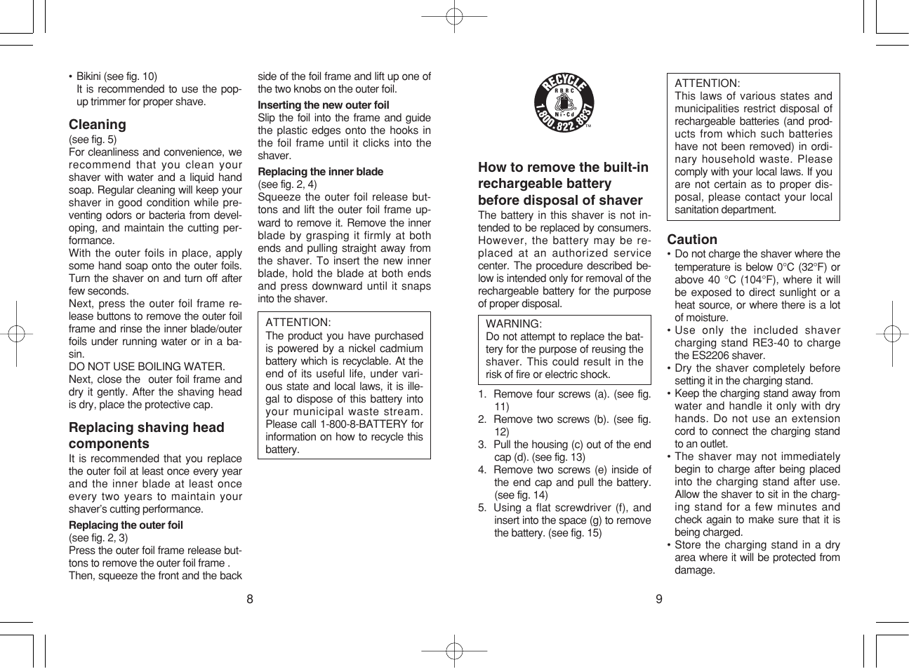 Panasonic ES2206 User Manual | Page 5 / 11