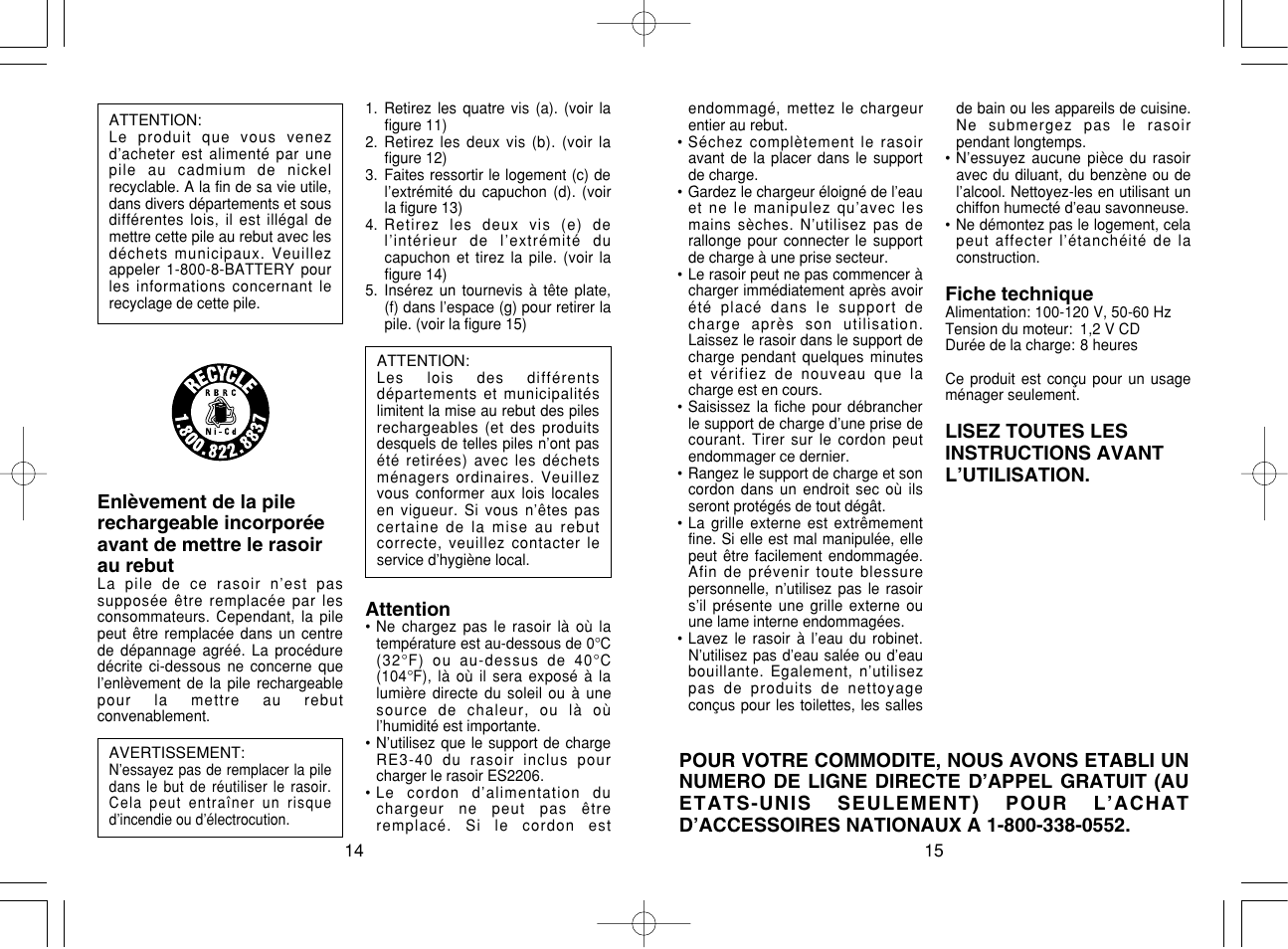 Panasonic ES2206 User Manual | Page 8 / 11